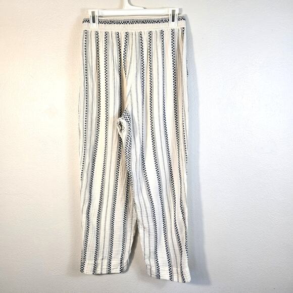 Madewell Lightspun Pull On Balloon Pants Women's XS Antique Cream Black Stripe - Picture 2 of 9